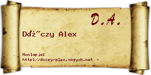 Dóczy Alex névjegykártya