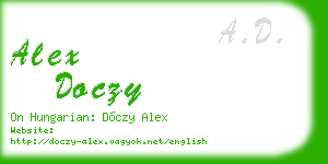 alex doczy business card